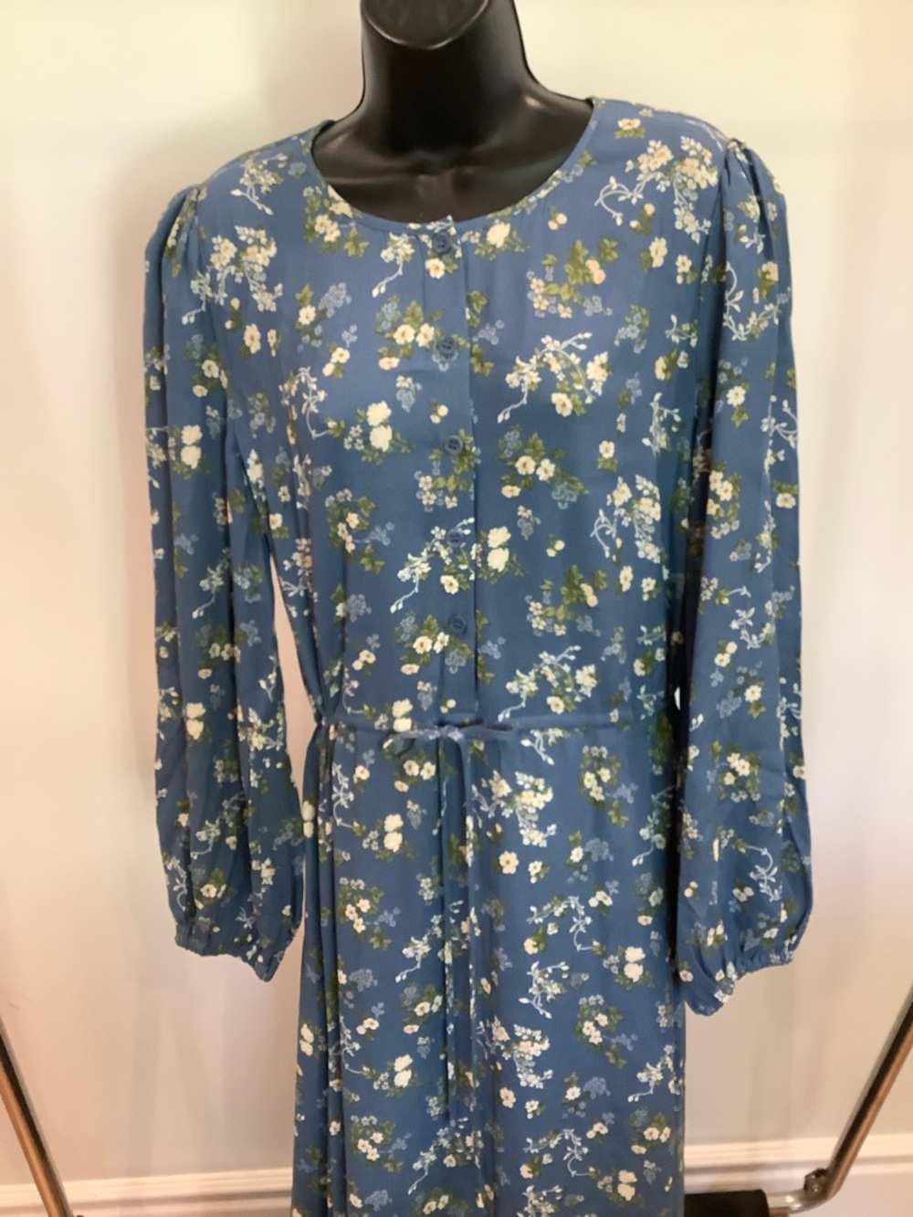 REFORMATION Lisse Midi Dress Avery Blue Floral Print Size 10 - Picture 3 of 14